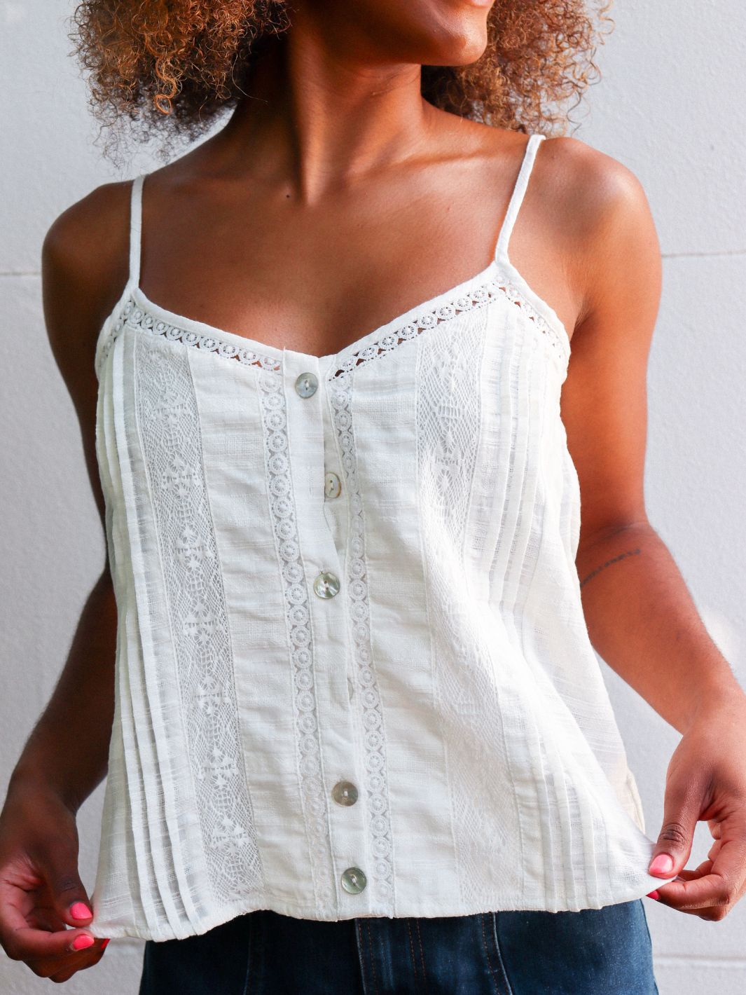 MIXED LACE CAMI